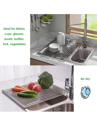 Estante de Secado de Platos Tomorotec Acero Inoxidable 44.9x29.2cm