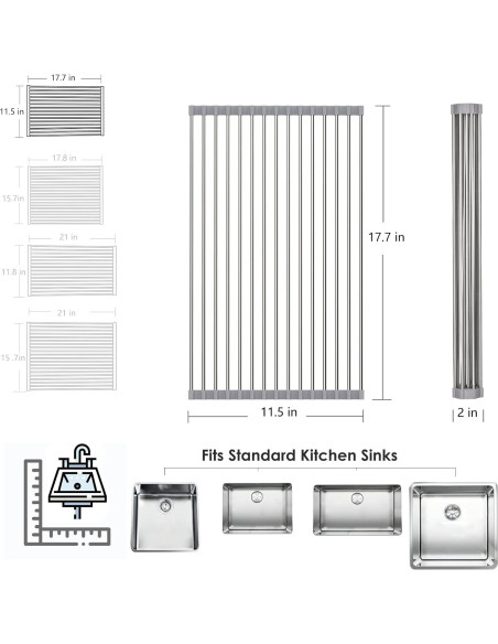 Estante de Secado de Platos Tomorotec Acero Inoxidable 44.9x29.2cm