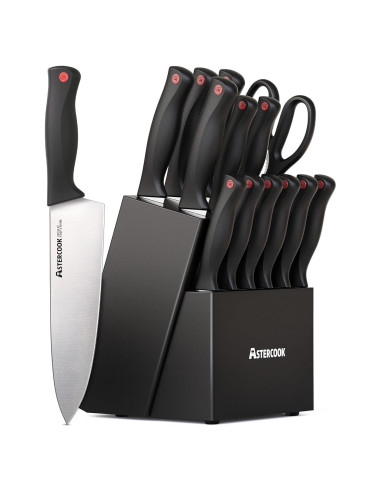 Juego de cuchillos de cocina Astercook 15 piezas acero inoxidable