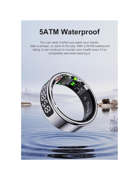 Anillo Inteligente cnBro para Hombres Monitoreo Salud IP68