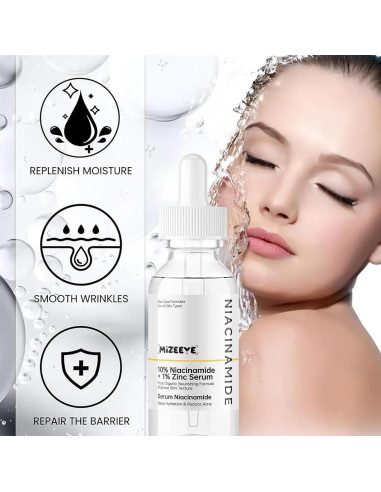 Suero Facial Niacinamida 10% + Zinc 1% MIZEEYE 80g