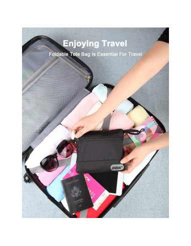 Bolsa de Viaje Plegable GOX 28L Negra - Tote Reutilizable