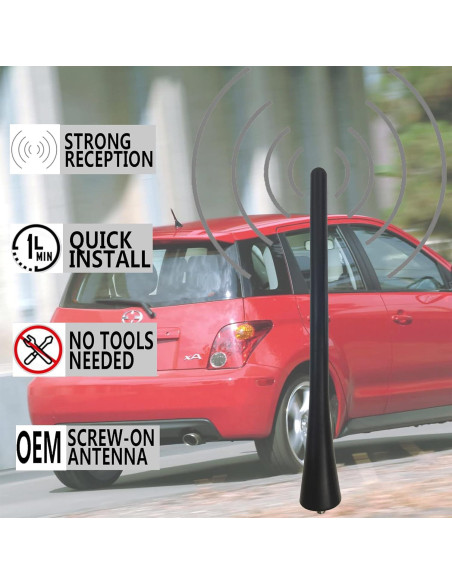 Antena de goma corta para Scion xA/tC/iQ 2004-2016 - Reemplazo AM/FM