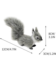 Ardilla Miniatura Gris Peluche BWESOO 10cm Decoración 2