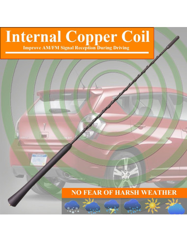 Antena de 40.64 cm para Pontiac Vibe 2003-2010 - Caucho Flexible