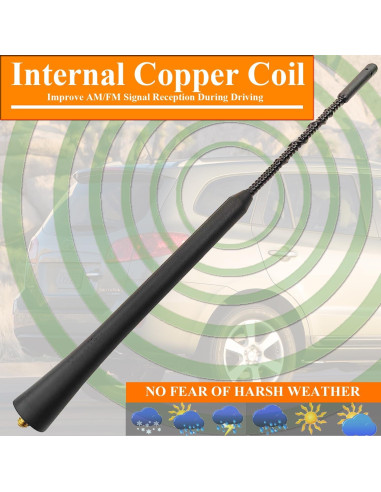 Antena de Reemplazo para Hyundai Santa Fe 2006-2013 Negra