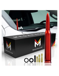 Antena Automotriz Mega Racer 5.5" Roja Aluminio 6061