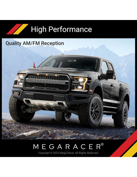 Antena Automotriz Mega Racer 5.5" Roja Aluminio 6061