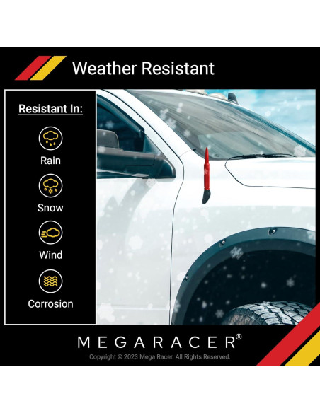 Antena Automotriz Mega Racer 5.5" Roja Aluminio 6061