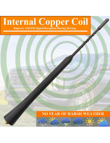 Antena de Radio Negra RooFox para Hyundai Palisade 2020-2024