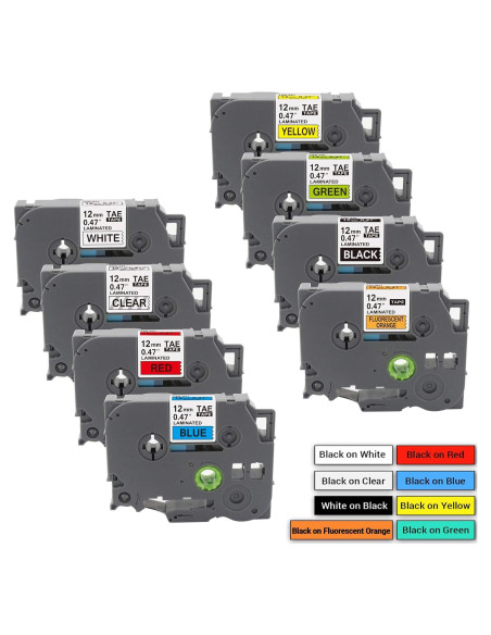 Cinta de Etiqueta Laminada 12mm LabelPros - 8 Colores