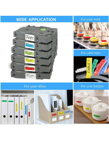 Cinta de Etiqueta Laminada 12mm LabelPros - 8 Colores