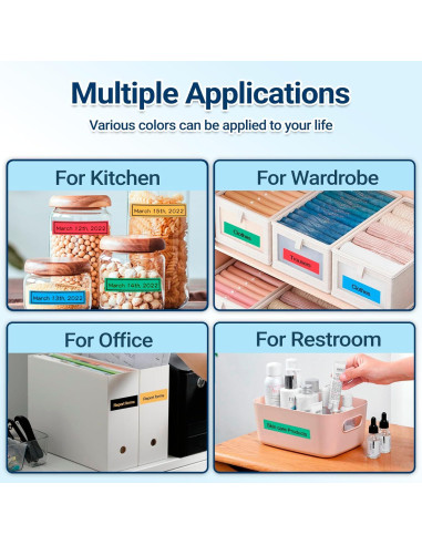 Cinta de Etiquetadora Laminada 12mm Lonitul 5 Colores