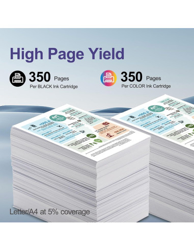 Cartuchos de tinta FADFAWN LC101XL - 4 Paquete (1 Negro, 1 Cian, 1 Magenta, 1 Amarillo)