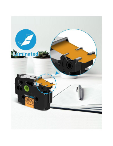 Cinta de Etiqueta Laminada MarkDomain 18mm Naranja Fluorescente