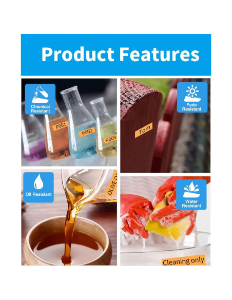 Cinta de Etiqueta Laminada MarkDomain 18mm Naranja Fluorescente