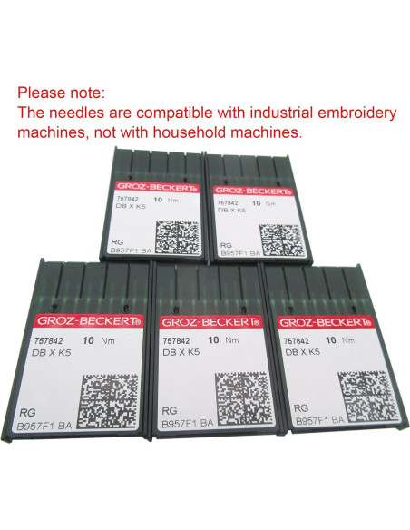 50 Agujas de Bordado Industrial Groz Beckert DBXK5 65/9