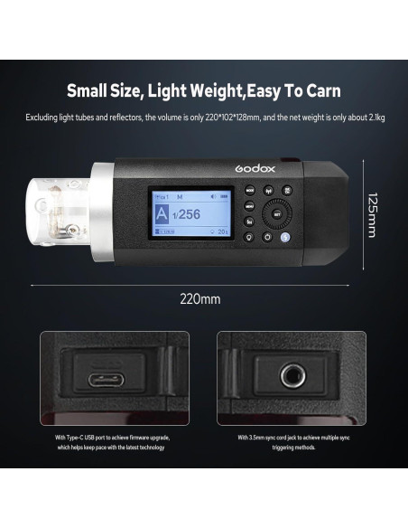 Godox AD400PRO Flash Estudio 400Ws TTL 2.4G GN72 5600K Godox AD400PRO Flash Estudio 400Ws TTL 2.4G GN72 5600K