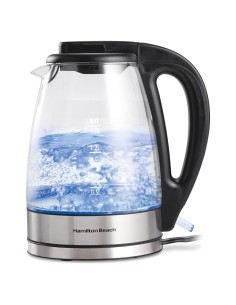 Hervidor Eléctrico Hamilton Beach 1.7L Vidrio Transparente