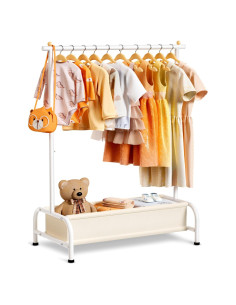 Ropero para Niños MISSLO Blanco con Canasta Almacenamiento