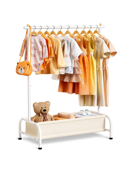 Ropero para Niños MISSLO Blanco con Canasta Almacenamiento