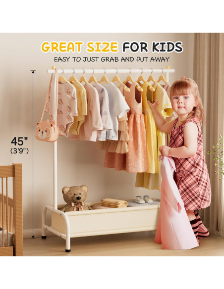 Ropero para Niños MISSLO Blanco con Canasta Almacenamiento