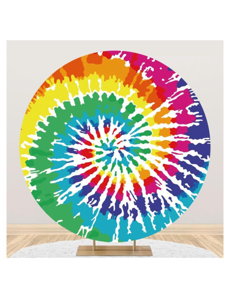 Fondo Redondo 2m Renaiss Tie Dye Colorido para Fotografía