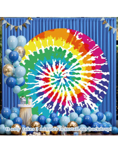 Fondo Redondo 2m Renaiss Tie Dye Colorido para Fotografía 2