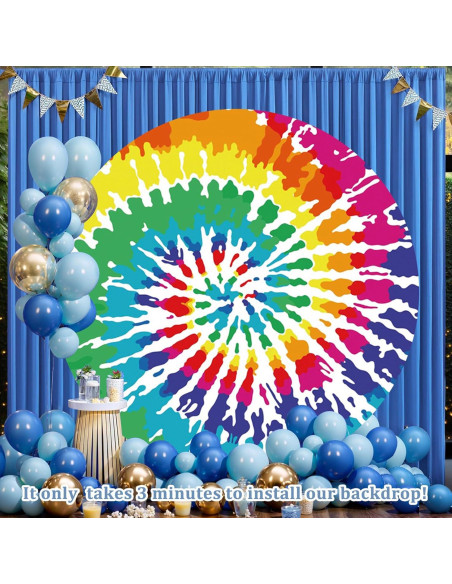 Fondo Redondo 2m Renaiss Tie Dye Colorido para Fotografía