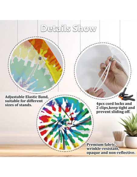 Fondo Redondo 2m Renaiss Tie Dye Colorido para Fotografía