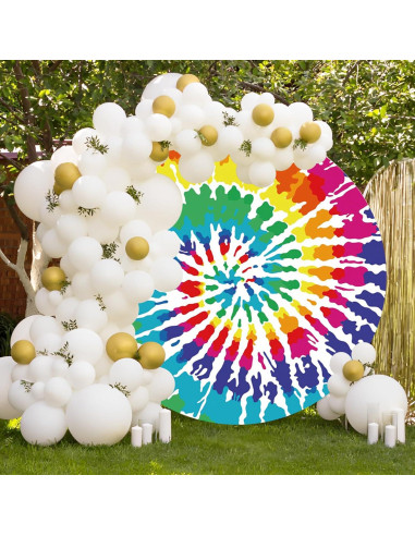 Fondo Redondo 2m Renaiss Tie Dye Colorido para Fotografía