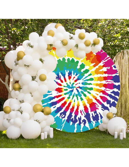 Fondo Redondo 2m Renaiss Tie Dye Colorido para Fotografía