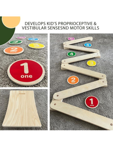 Conjunto de Juego Interior Quokka BalanceSet - Viga y Discos de Madera