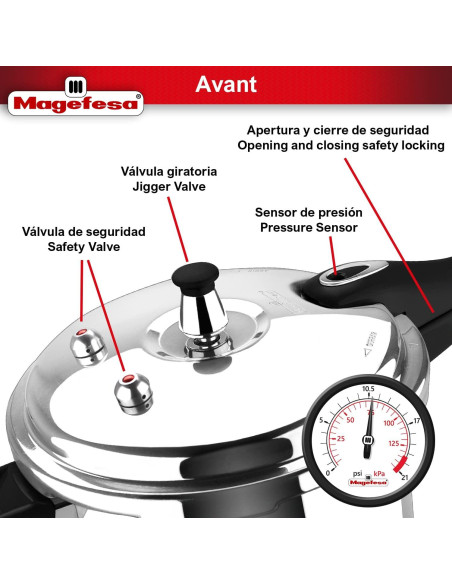 Olla a Presión Magefesa Avant 4.1L Aluminio Resistente