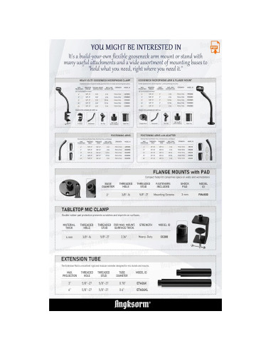 Brazo de extensión flexible 48 cm Angksorm BW3015 para micrófono