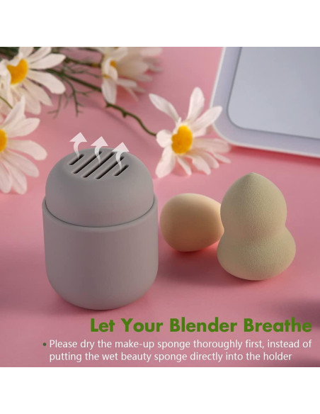 Soporte para Esponja de Maquillaje BEZOX Gris - Estuche de Silicona