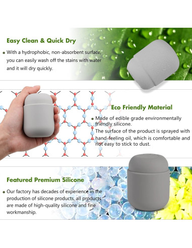 Soporte para Esponja de Maquillaje BEZOX Gris - Estuche de Silicona