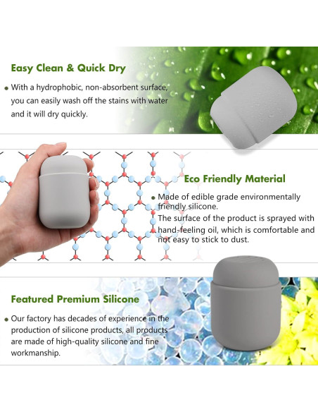 Soporte para Esponja de Maquillaje BEZOX Gris - Estuche de Silicona