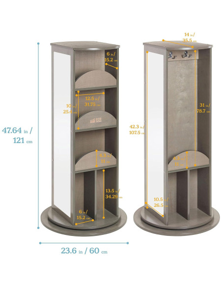 Carrusel Rotatorio para Disfraces ECR4Kids 60cm Lavado Gris