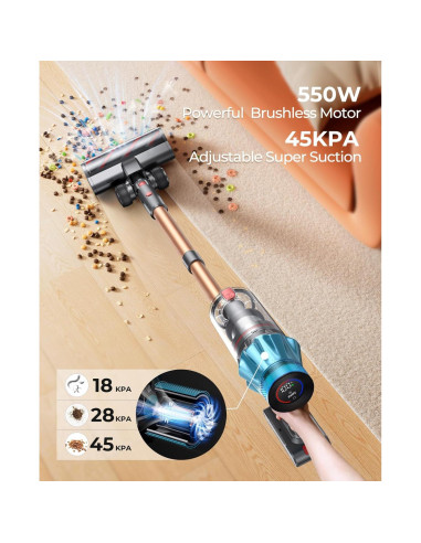 Aspiradora Inalámbrica Fieety V7 550W 45Kpa 60 Min Carga Rápida