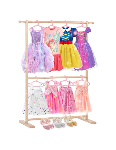 Perchero de Bambú para Niños Relquorax - Doble Poste 75 cm