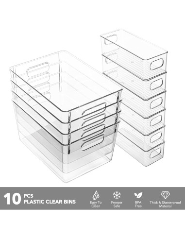 Juego de 10 Contenedores de Almacenamiento Tiawudi - 4 Grandes y 6 Pequeños