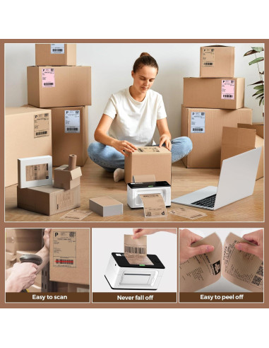 Etiquetas Térmicas MUNBYN Marrón 101.6x152.4mm 220 Hojas