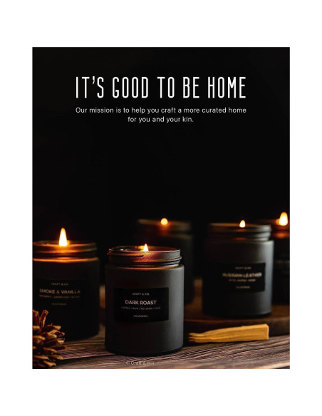 Vela Aromática Craft & Kin Café Tostado Oscuro 215g