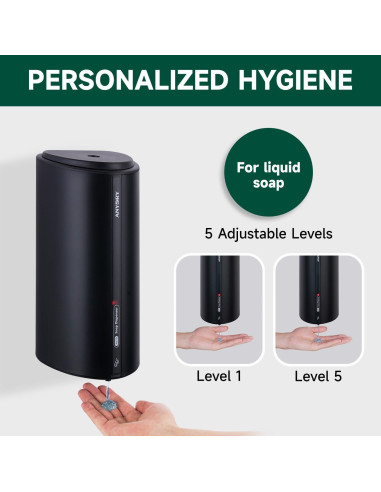 Dispensador Automático de Jabón Líquido AnyDry 850ml Negro