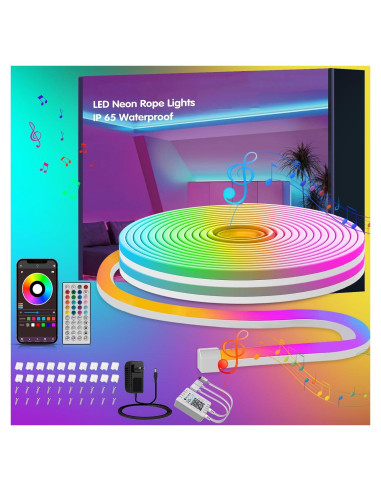 Tira LED Neon RGB 10m Ledagic con Control Remoto y App