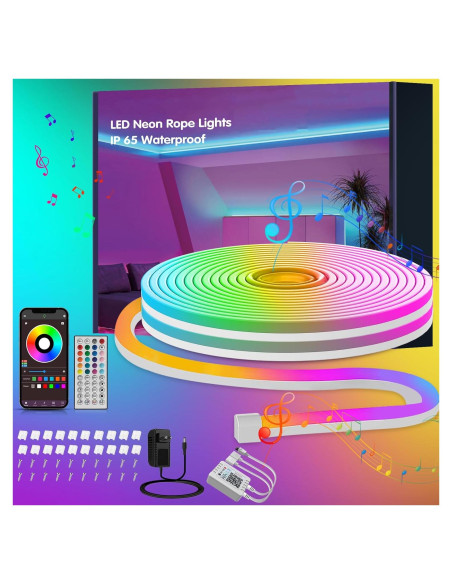 Tira LED Neon RGB 10m Ledagic con Control Remoto y App