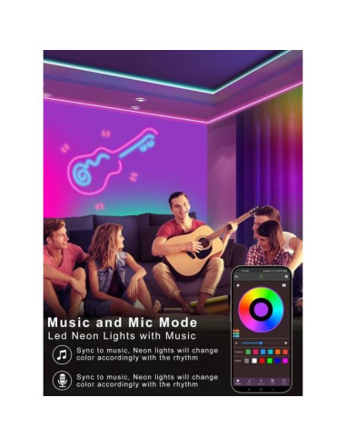 Tira LED Neon RGB 10m Ledagic con Control Remoto y App
