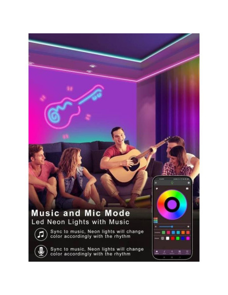 Tira LED Neon RGB 10m Ledagic con Control Remoto y App