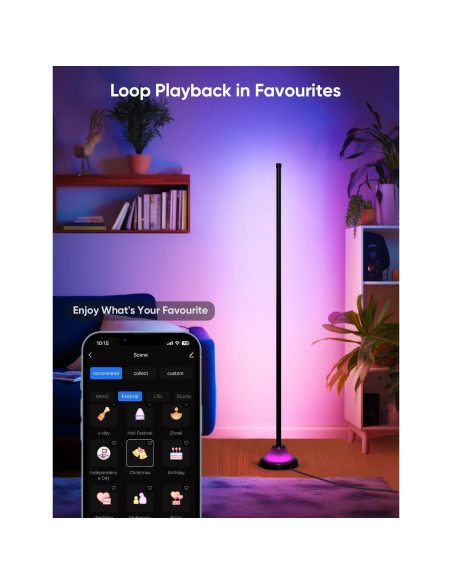 Lámpara de Pie Esquina Inteligente RGBIC 20W 1100lm - APPECK